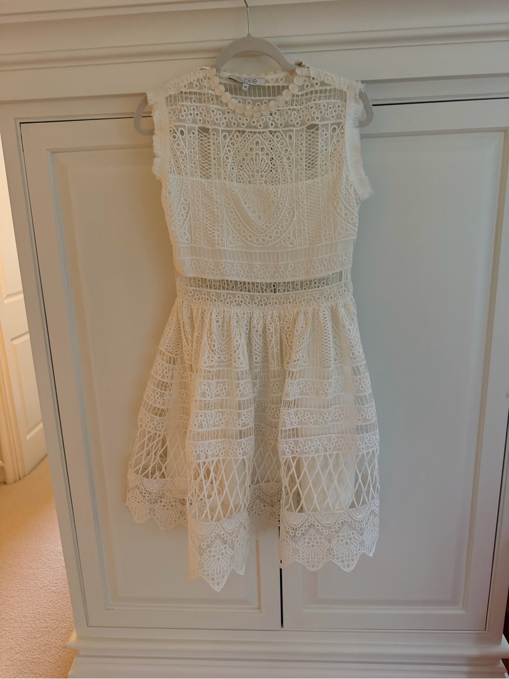 Alexis white lace dress